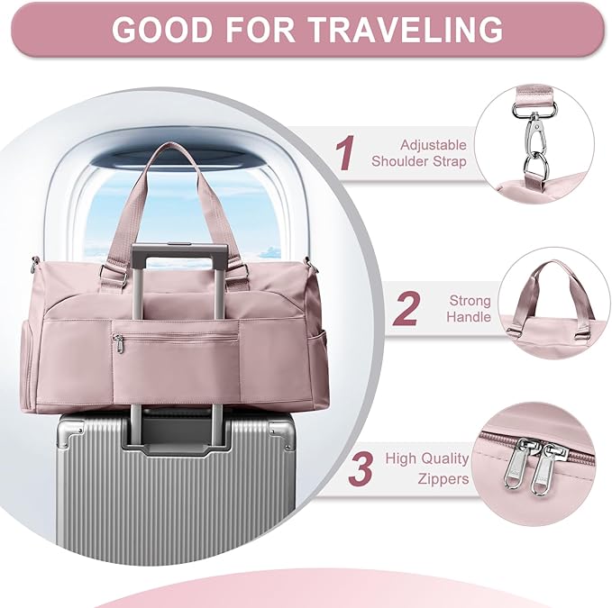 Gym Bag for Women Men, Sport Duffle Bag with Shoe Compartment, Waterproof Travel Shoulder Bag, Carry on Tote Bag for Workout, Yoga, Swimming