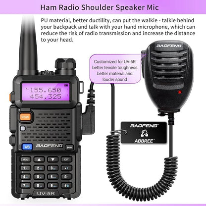 Baofeng UV-5R Ham Radio Handheld Rechargeable Two Way Radios Long Range Portable Radio with Speaker Microphone Programming Cable,2pack