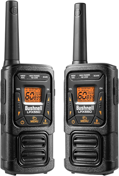 New Bushnell LPX550 Walkie Talkie Radio - Reliable Quality, Rugged Design, 2W Power for 36 Miles of Range, Two Way Radios Equipped for Wherever Life Takes You (2 Pack)