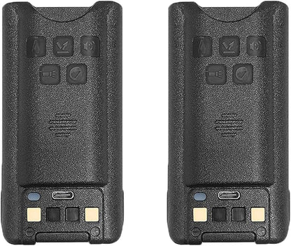 BAOFENG 2 Packs UV-9R Plus Battery USB-C Charger Enlarge 4800mAh Capacity Thicken BL-9 Li-ion Battery for T57 Accessories UV-9R Plus MK1 Portable Radio Battery for Adult