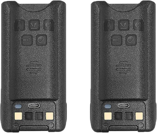 BAOFENG 2 Packs UV-9R Plus Battery USB-C Charger Enlarge 4800mAh Capacity Thicken BL-9 Li-ion Battery for T57 Accessories UV-9R Plus MK1 Portable Radio Battery for Adult