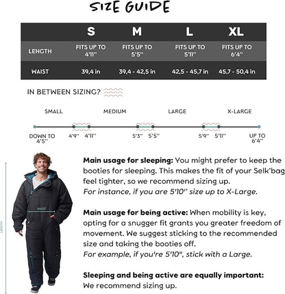 Selk'bag Original Wearable Sleeping Bag - Outdoor & Indoor Sleeping Bags - Sleeping Bag Suit - Temp Rating 35 to 44 Degrees F