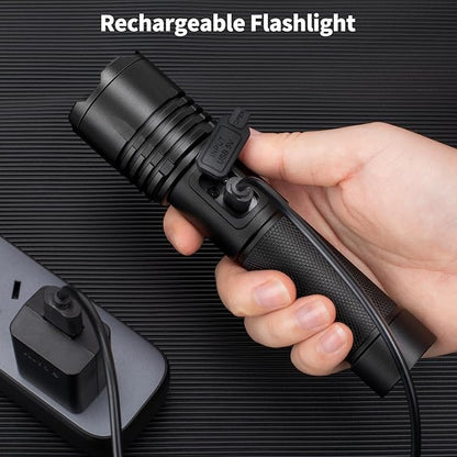 Rechargeable Flashlights High Lumen, 990000 Super Bright LED Flashlight, 12 Hour Runtime Flash Light with 3 Modes, IPX6 Waterproof for Home, Outdoor, Camping
