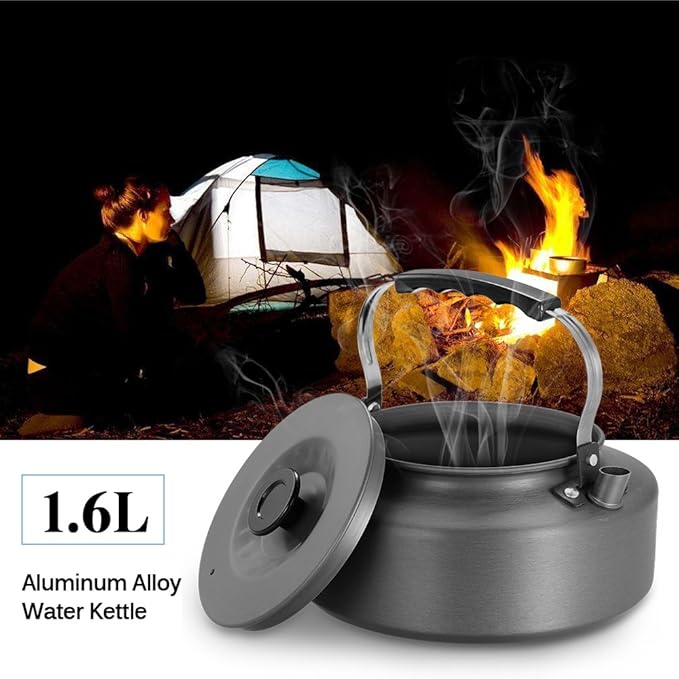 Doorslay Outdoor Camping Kettle, Aluminum Alloy Tea Kettle with Carrying Bag, Compact Lightweight Coffee Pot, 0.8L/1.1L/1.2L/1.6L Optional