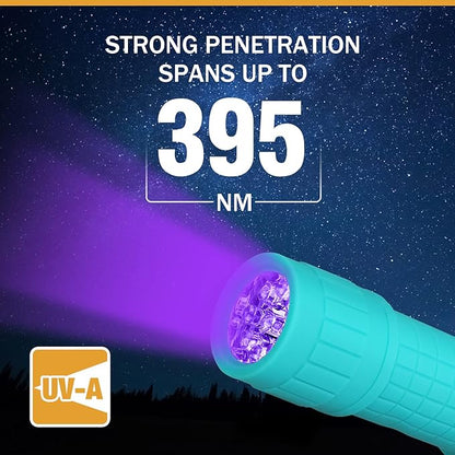 EverBrite Black Light Flashlight, UV Mini Flashlight, 9-Led 395nm Detector for Pet Urine, Stains, Scorpions, 18 AAA Batteries Included