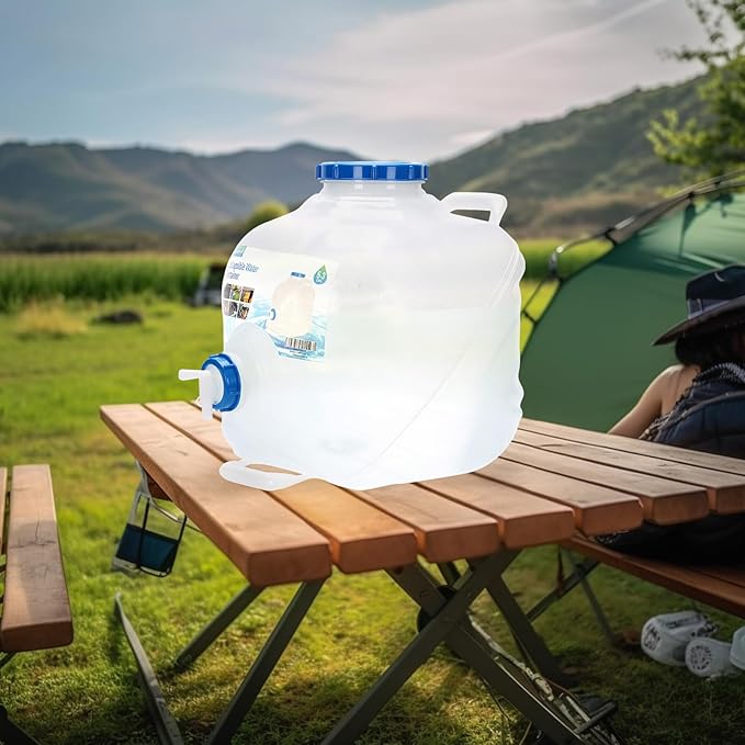 Collapsible Water Container,Potable Water Storage Containers,Water Jug 5.3 Gallon,Camping Water Container with Spigot,Double Handles Foldable Portable Water Jug for Camping,Hiking,Outdoors (4 Pack)