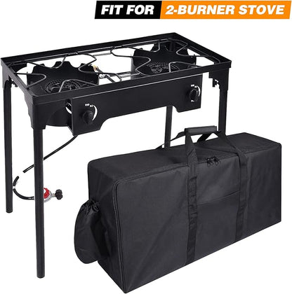 REDCAMP Camp Stove Burner Carry Bag for 2 Burner Stove, Large Stove Carry Case for Double Burner Stove Gas Grill Accessories