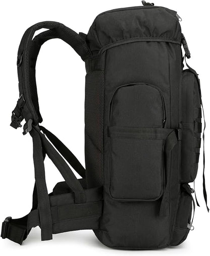 45L Hiking Backpack Camping Rucksack Molle Military Backpack for Outdoor Traveling (Black)