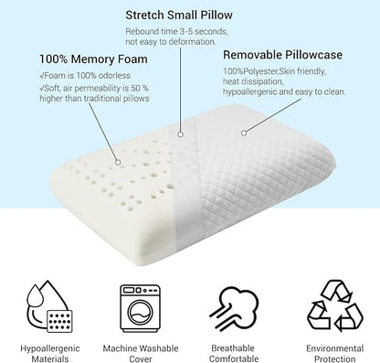 Camping Pillow Lightweight,Easy to Carry,Memory Foam Travel Pillow,Backpacking Pillow,Portable Pillow with Travel Storage Bag,Removable Pillow Cover (White)