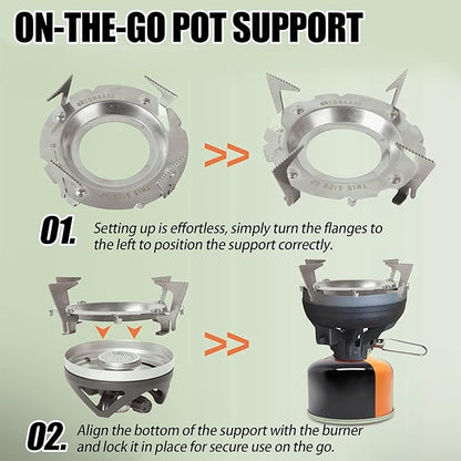TonGass Camping Stoves Pot Support Compatible with Jetboil Stove Pot Support Stainless Steel Portable Camp Pot Stand for Jetboil Burner Replacement - Can Accommodate Up to 9" Skillets or 2L Cook Pots