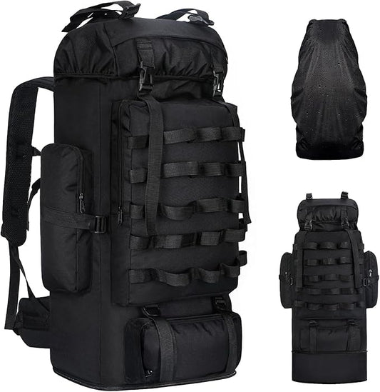 70L/100L Hiking Backpack, Large Camping Backpack with Rain Cover, Waterptoof Military Tactical Backpack, Molle Racksack Backpacking Daypack