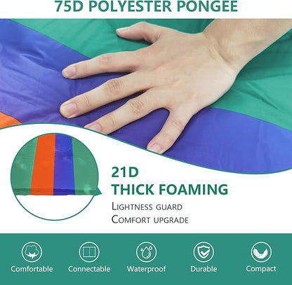 WILD FUN Sleeping Pad for Camping, Lightweight Memory Foam Camping Mattress with Pillow, Self Inflating Camping Pad 1.2" Thick Foam, Air Mattress Inflatable Sleeping Mat for Backpacking,Hiking