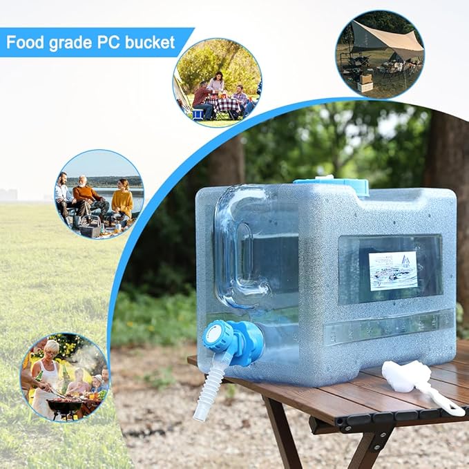 Water Storage Containers, Camping Water Container, Portable Water Tank with Faucet Camping Bucket with Tap Water Jug with Spigot BPA Free Emergency Water Storage for Outdoor Camping Hiking