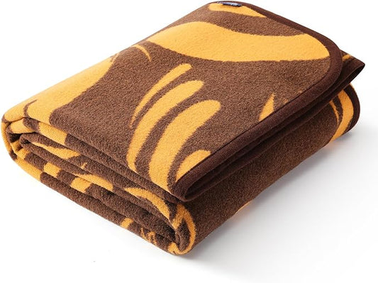 ACUSHLA Merino Wool Blanket - Soft Warm Thick Washable Large Throw Blanket for Camping Bed Couch Outdoor Travel All Weather, Rainforest Brown 79X63