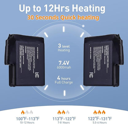 Heated Socks, 2023 Upgraded Rechargeable with 12Hrs Max Heating Time, Heated Socks for Men Women with Battery, Electric Heated Socks for Outdoors, Hunting, Golf, Camping, Warm Gifts