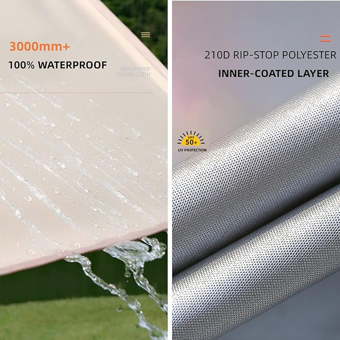 Puraville Rain Fly Camping Tarp 3000mm+ Ultra Waterproof Resistant Sun Shade Lightweight Hammock Tent Tarp with Multifunctional Camping Accessories (10X10 ft Green)
