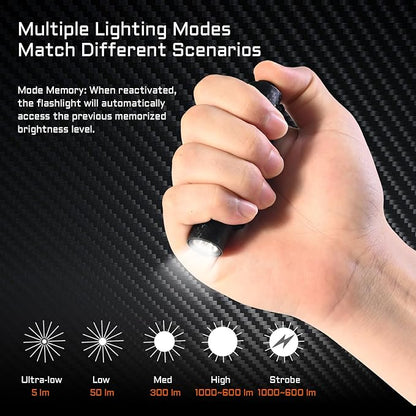 ACEBEAM Rider RX 1000 High Lumens EDC AA Flashlight Rechargeable, Pocket LED Flashlight with Clip, Super Bright Mini Flash Light, Small Powerful Flashlight for Camping, Emergency, Home