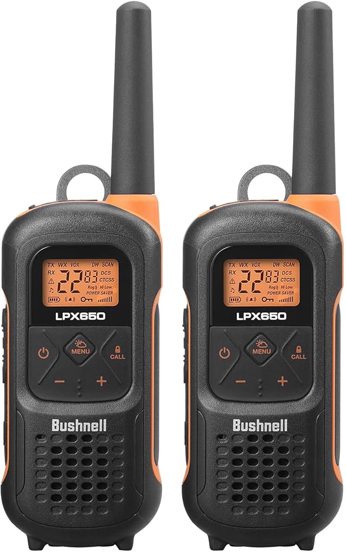 New Bushnell LPX650 Walkie Talkies - Waterproof Long Range Two Way Radios, IP67 Rugged Floating Design, USB-C Rechargeable - Equipped for Wherever Life Takes You (2 Pack)