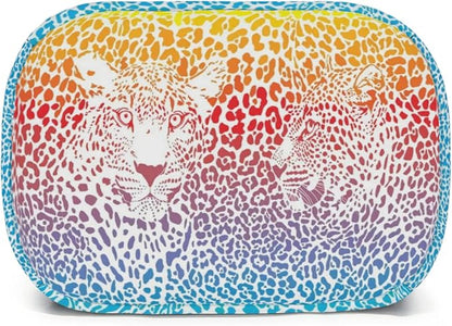 Giwawa Rainbow Leopard Print Lunch Bag for Kids Girls Boys Colorful Cheetah Animal Insulated Lunch Box Reusable Thermal Lunch Cooler Tote Bags with Front Pocket for Men Women Picnic Travel