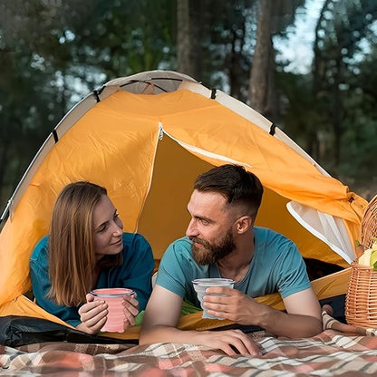 Silicone Small Foldable Cup-Expandable Folding Drinking Cup -Reusable Portable Mugs Cup with Lids For Travel, Camping, Hiking, Survival, Holiday, Outdoor Sports
