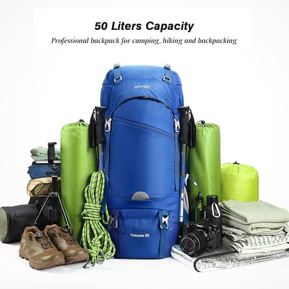 HOMIEE 50L Hiking Backpack Travel Bag Waterproof Camping Backpack with Rain Cover Lightweight Backpacking Backpack Rucksack