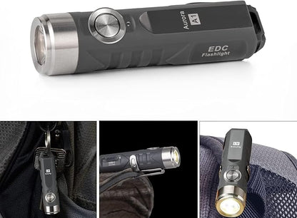 RovyVon A1 Gen 4 Rechargeable EDC Keychain Flashlight 650 Lumens High Lumens Outdoor Mini Keychain Light for Everyday Carry, Camping, Thanksgiving (Grey)