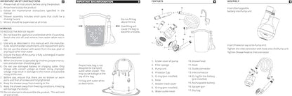 Portable Shower for Camping - Camp Shower with Rechargeable Battery and Included showerhead. Complete Camping Shower Plus Sprayer Attachment