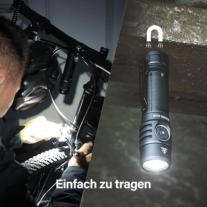 sofirn SC29 Led Flashlight Rechargeable 3000 Lumen, Small Powerful Flashlight with USB C Handle Pocket Flashlight, Long Battery Life, IP68 Waterproof for Emergencies, Dog Walking