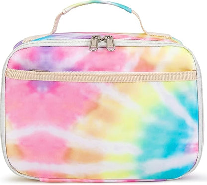 Kids Lunch Box Boys Girls Insulated Lunch Cooler Bag Reusable Lunch Tote Kit for School Travel (094 Tie Dye)