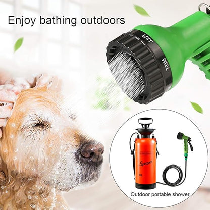 CLICIC 1.3 Gallon Pressure Sprayer with 7 Spray Modes, Camping Shower with Removable Hose and Shower Head, for Camping Outdoor Traveling Hiking and Pet Bath, 5L, Red