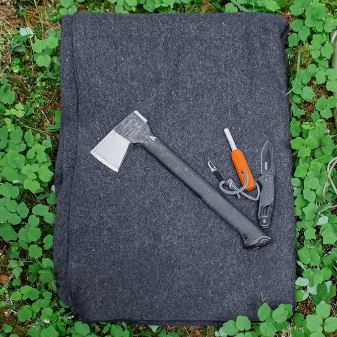 Arcturus Military Wool Blanket - Warm, Thick, Washable - Great for Outdoors, Camping, Stadium Blanket, Picnics, Travel - Car & Bushcraft Survival Kits, Large 64in x 88in 4.5 lb