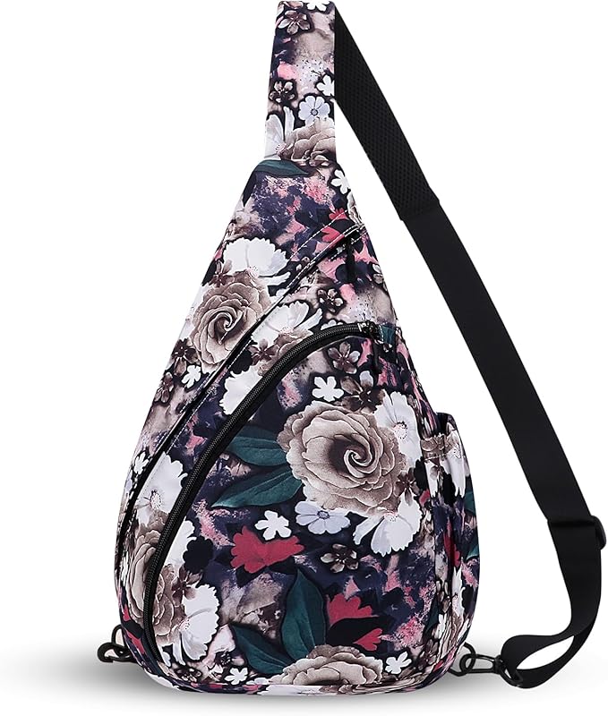 HUA ANGEL Crossbody Sling Bag for Men & Women Lightweight Waterproof Chest Shoulder Bag for Travel Hiking & Everyday Use