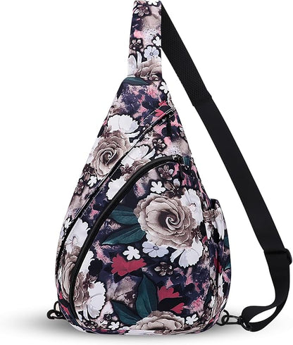 HUA ANGEL Crossbody Sling Bag for Men & Women Lightweight Waterproof Chest Shoulder Bag for Travel Hiking & Everyday Use