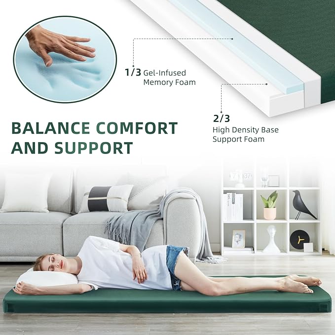 Sleeping Pad for Adults, Comfortable Thick Floor Sleeping Mats for Car Truck Tent with Removable Travel Bag