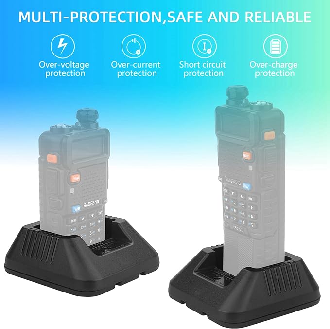 BAOFENG uv-5r charger,original desktop walkie talkie charger with US Adapter 100v-240v for BAOFENG BF-F8HP UV-5X3 5RA 5RB 5RC 5RD 5RE 5REPLUS radio accessories (Base + charger + USB charging cable*1)