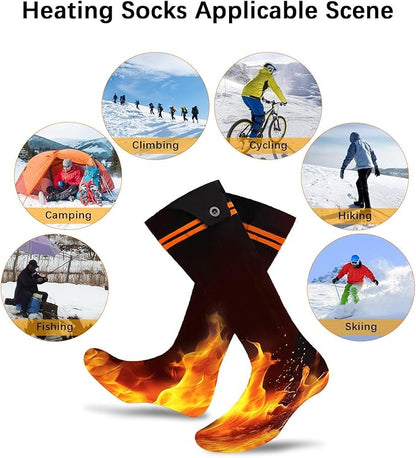 Heated Socks, 5000mAh Electric Heated Socks for Men Women, 3 Levels Rechargeable Battery Heating Socks Washable Ideal for Camping, Hunting & Hiking