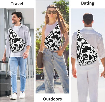 HUA ANGEL Crossbody Sling Bag for Men & Women Lightweight Waterproof Chest Shoulder Bag for Travel Hiking & Everyday Use