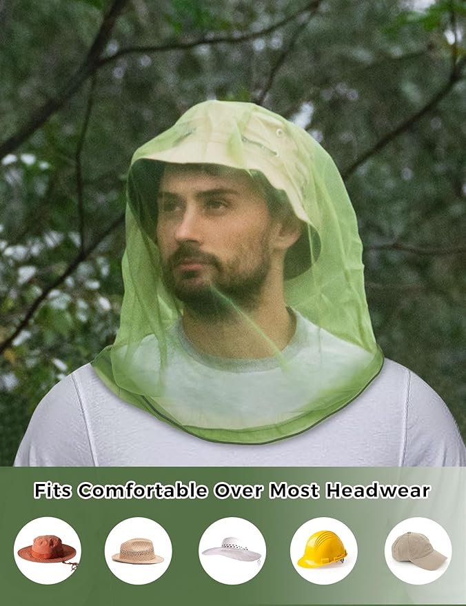 HENNCHEE Mosquito Suits for Adults, Mesh Net Bug Jacket Pant Suit, Outdoor Full Body Protection Mosquito Proof Clothing
