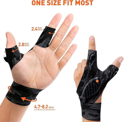 ThxToms Rechargeable LED Flashlight Gloves, Gifts for Men, Father's Day, Christmas, Birthday Gifts for Dad Boyfriend Husband Men Him, Cool Gadgets Tools for Repairing Fishing Camping, 1 Pair,Camo