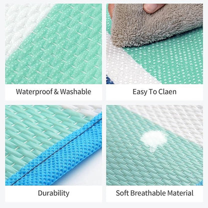 Outdoor Patio Plastic Rug Waterproof - Outdoor Rugs for Camper Outside, Rv, Porch Deck Rug Clearance, Area Carpet for Outside, Balcony, Patio Decor, Blue & Grey, 5x8 ft