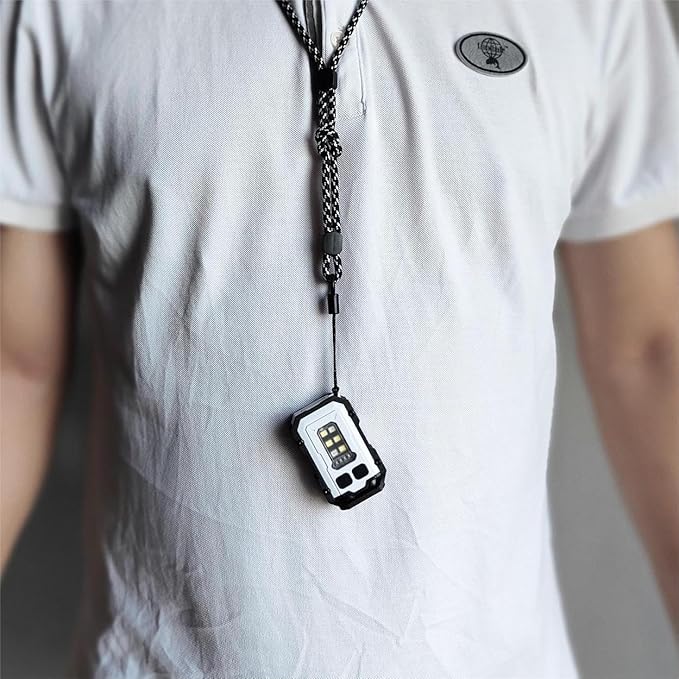 Rechargeable Pocket Keychain Lights with Lanyards,Clip on Hands Free Flashlight for Walking Camping Night Running