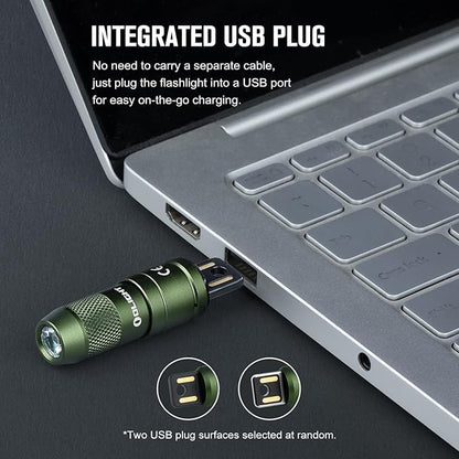 OLIGHT IMINI 2 EDC Rechargeable Keychain Flashlight, 50 Lumens Compact and Portable Mini Light, Tiny LED Keyring Lights with Built-in Battery Ideal for Everyday Carry and Emergencies (OD Green)