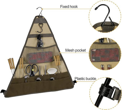 Camping Tableware Storage Bag,Kitchen Cooking Utensil Travel Flatware Organizer