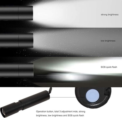 Rechargeable Mini LED Flashlights, 6pcs High Brightness Flash Light with Lithium Battery 3 Mode XPE 1200 Lumen Waterproof Zoomable Torch with USB Cable for Camping, Hiking, Riding, etc
