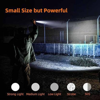SuperFire LED Flashlight,EDC Flashlight Hight Lumens, Zoomable Flash Light for Outdoor, Emergence，Rechargeable or AAA batteries Dual Power Mode