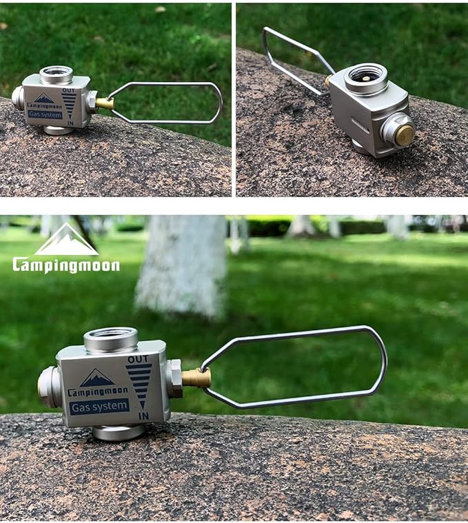 Campingmoon Gas Canister Refill Adapter, Portable Outdoor Gas Saver Lindal Valve Canister Shifter, Camping Canister Vent Valve, Z15