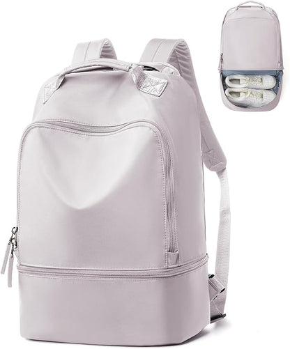 Gym Backpack for Women, Gym Bag with Shoe Compartment, Waterproof Lightweight Sports Yoga Travel Backpack with Wet Pocket, Pink