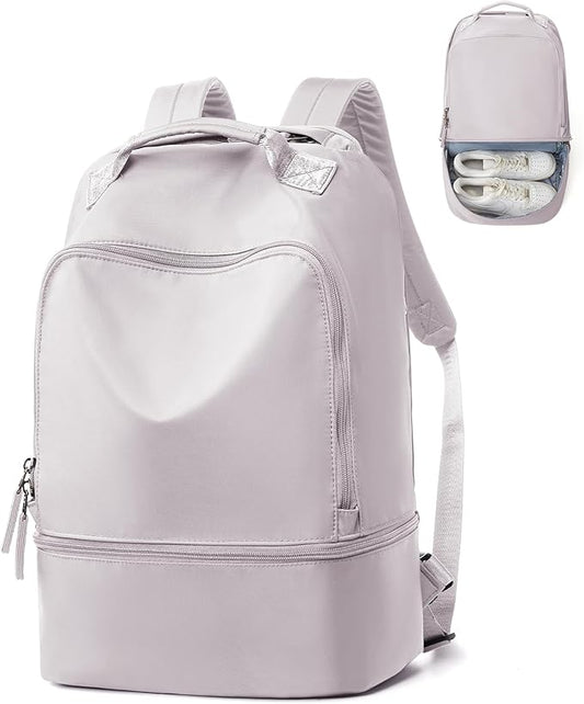 Gym Backpack for Women, Gym Bag with Shoe Compartment, Waterproof Lightweight Sports Yoga Travel Backpack with Wet Pocket, Pink