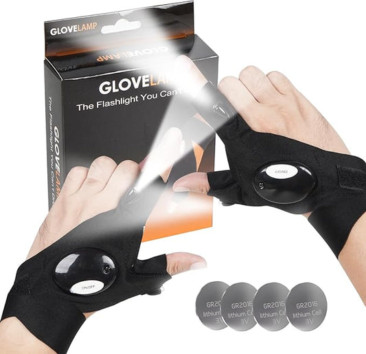 LED Flashlight Gloves, Day Gifts for Man Boyfriend Husband Dad, Unique Man Gifts, Cool Gadget for Repairing Cars, Survival Camping Hiking Rescue Tool LED Gloves Flashlight