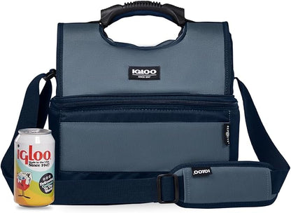 Soft Cooler Gripper Evergreen Eco Lunch Bag, 16-Can Dual Compartment Lunch Cooler, Insulated Lunch Box, Soft Sided Cooler Bag
